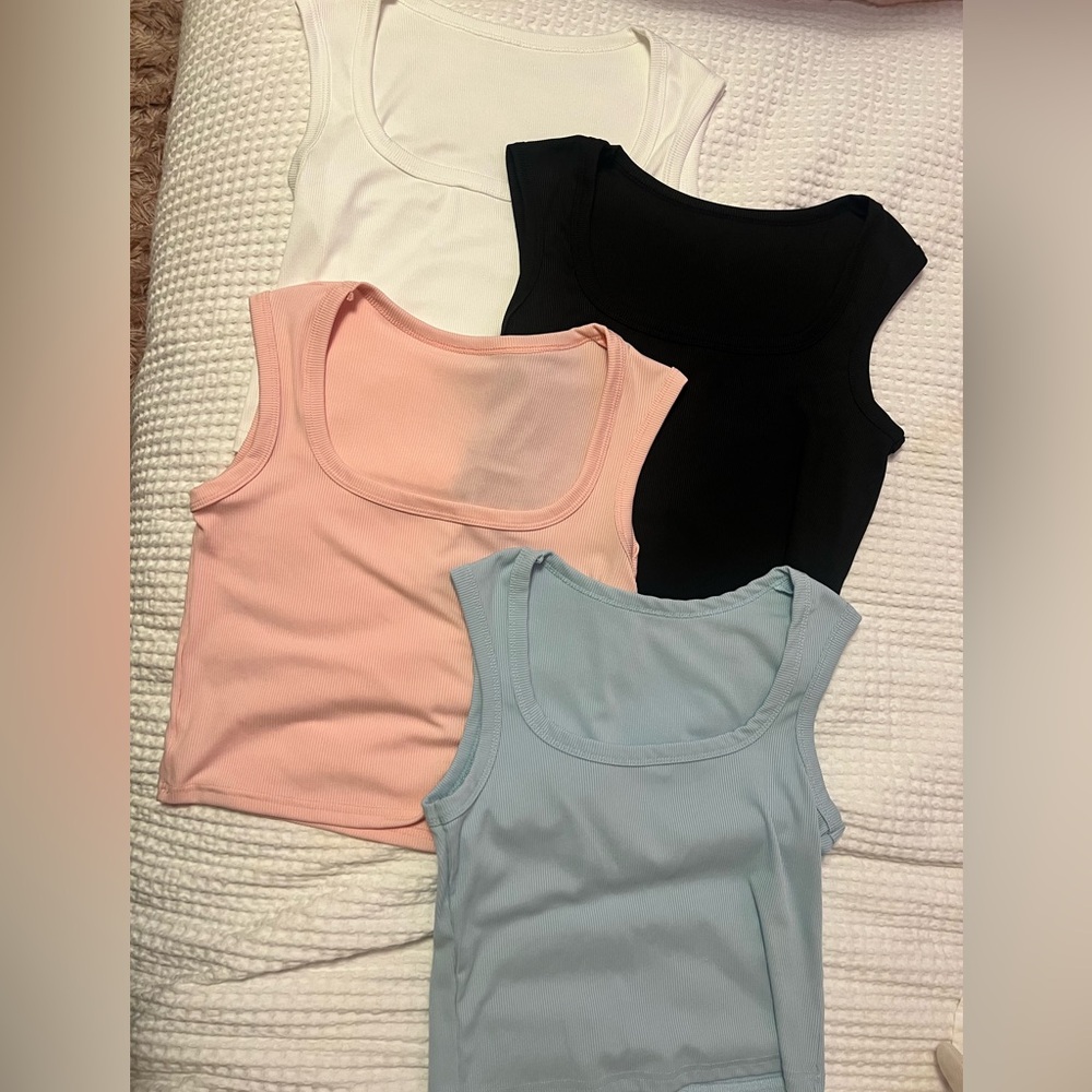 Shein tops, pink,blue, black, and white
size medium women
